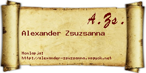 Alexander Zsuzsanna névjegykártya