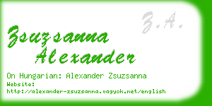 zsuzsanna alexander business card